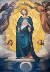 Wall Mural - ROME, ITALY - AUGUST 28, 2021: The Immaculate Conception paint in church Chiesa della Trinita dei Monti by Phillip Veit (1830) .