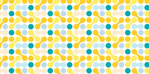 Sticker - Metaballs Pattern geometric line circle abstract seamless orange line on white background summer vector design