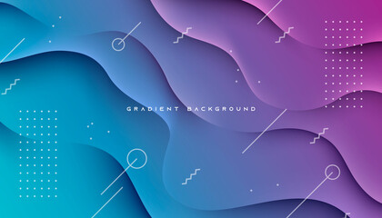 Canvas Print - blue and purple gradient geometric shape background