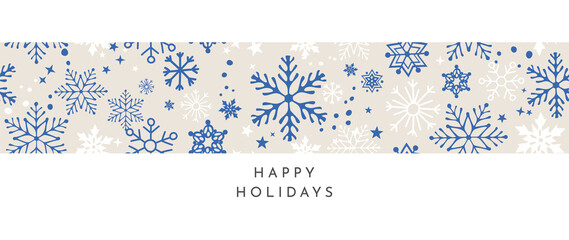 Happy Holidays and Happy New Year seamless background vector. Holiday doodle and drawing greeting Card Vector.