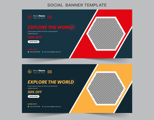 Wall Mural - Social Media Cover Vector Templates Fully Editable, Advertising Design, Social Media Banner Post	