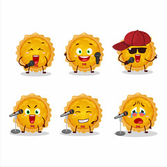 Sticker - A Cute Cartoon design concept of egg tart singing a famous song