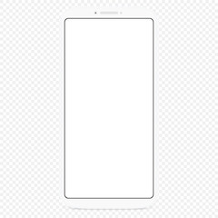 Poster - white flat phone white screen, vector drawing new smart phone design