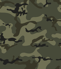 Wall Mural - 
Forest camo texture, abstraction khaki background, repeat pattern, military uniform.
