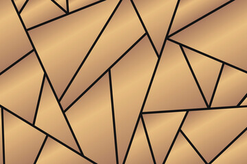 Wall Mural - Gold geometric triangle pattern vector background