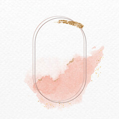 Wall Mural - golden glitter smudge on an oval frame vector