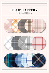 Plaid pattern fabric sample swatch design element vector set