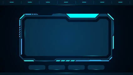 Wall Mural - blue control panel abstract technology interface hud on black background vector design.