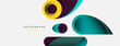 © antishock - Abstract background. Minimal geometric circles and round style shapes with deep shadow effects. Trendy technology business template for wallpaper banner or background