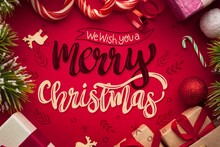 Merry Christmas Lettering Christmas Photo Vector Design Illustration