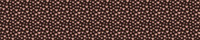 Brown Seamless Pattern With Pink Hearts