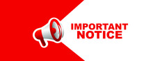 Important Notice Sign On White Background	