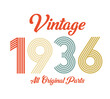 vintage 1936 All original parts, 1936 Retro birthday typography design
