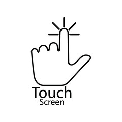 Wall Mural - Black Touch Screen isolated on a white background