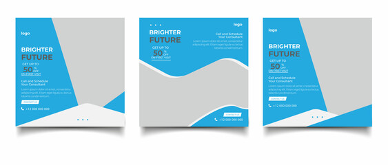 Dentist and dental care social media banner template