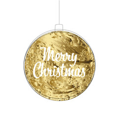 Wall Mural - Modern trendy christmas card with golden bauble