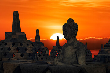 Wall Mural - Borobudur Buddhist monument in Central Java, Indonesia