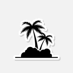 Canvas Print - The island with the palm tree sticker icon