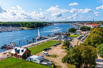 Wall Mural - Blick aus dem Leuchtturm auf Trave