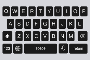 Poster - Keyboard for smartphone in black. Vector illustration