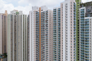 Canvas Print - Skyscraper of apartment building facade