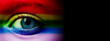 LGBT support,  young eye and rainbow colors  spectrum