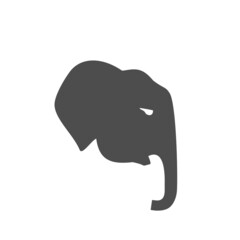 Wall Mural - Flat elephant face icon