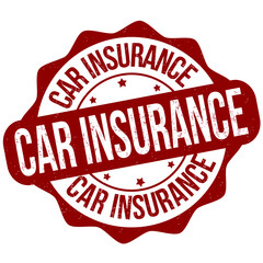 Wall Mural - Car insurance grunge rubber stamp on white background, vector illustration