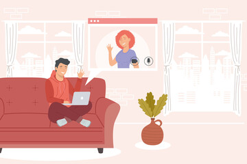 Poster - couple in video conference