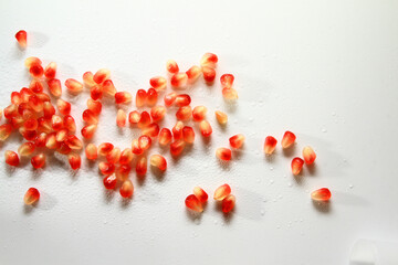 Wall Mural - Close up of fresh pomegranate fruit seed