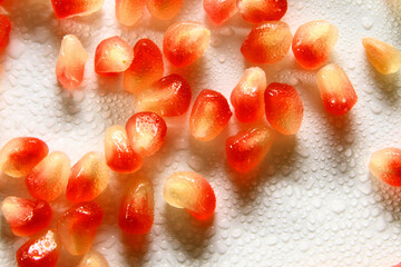 Wall Mural - Close up of fresh pomegranate fruit seed