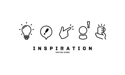 Inspirational icon set / imagination / Inspiration