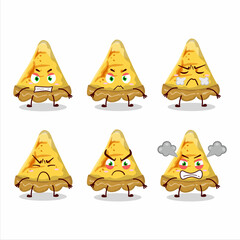 Sticker - Slice of custard tart cartoon character with various angry expressions