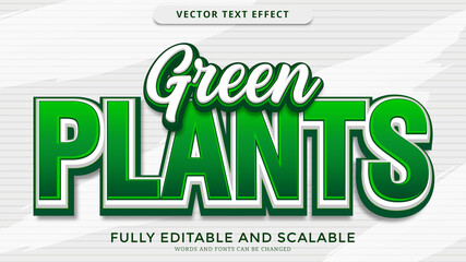 green plant text effect editable eps file