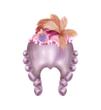 Purple Rococo Haircut Composition
