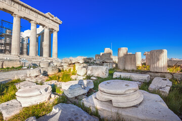 Fototapete - Parthenon temple on the Acropolis in Athens, Greece