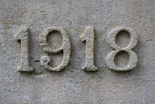 Stonemasonry Of The Date 1918, The Beginning Of The First World War.
