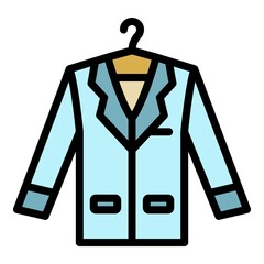Poster - Groom coat icon. Outline groom coat vector icon color flat isolated