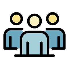 Poster - Business teamwork icon. Outline business teamwork vector icon color flat isolated