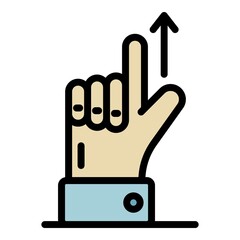 Poster - Goal up finger icon. Outline goal up finger vector icon color flat isolated