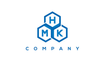 HMK three letters creative polygon hexagon logo	