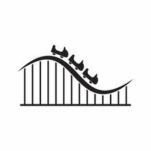 Roller Coaster Track Icon. Simple Illustration Of Roller Coaster Track