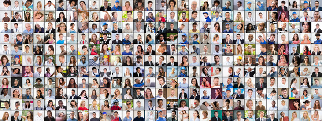 Sticker - People Face Headshots. Diverse Group Avatars