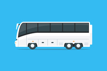 Travel Bus Vector Flat Illustration