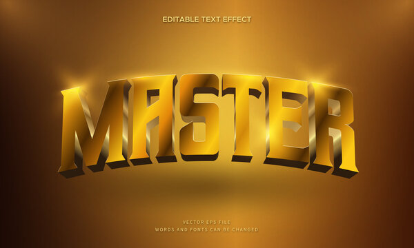 Master text effect. Editable elegant 3d gold font style perfect for logotype, title or heading text.