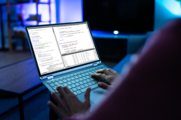 computer programmer using development software