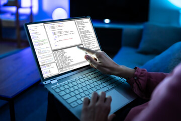 computer programmer using development software