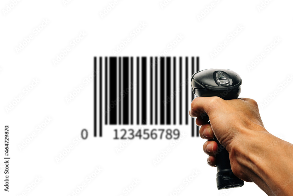 Foto de Stock Bar code. Retail label barcode scan. Reader laser scanner ...