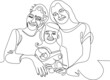 © Luci - happy family portrait mothers or international womans day holiday celebrations concept elderly. Vector illustration