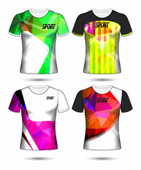 Wall Mural -  t-shirt templates abstract geometric collection of different colors polygonal mosaic